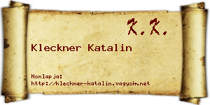 Kleckner Katalin névjegykártya